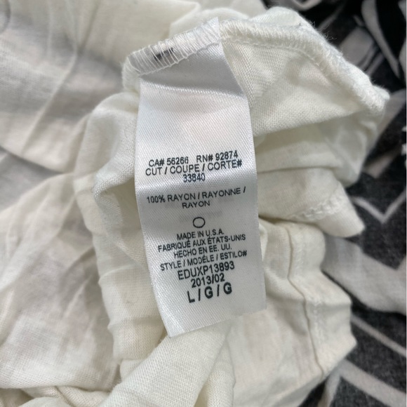 ELLA MOSS Geometrical  chevron zebra Black White Maxi Dress L - Picture 9 of 12